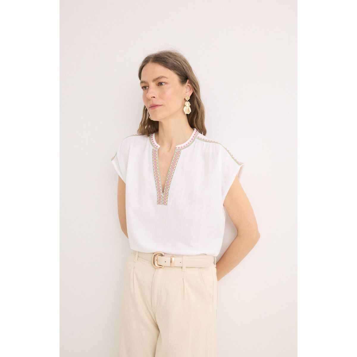 CORTEFIEL - Blusa 100% Algodón Mujer Cortefiel