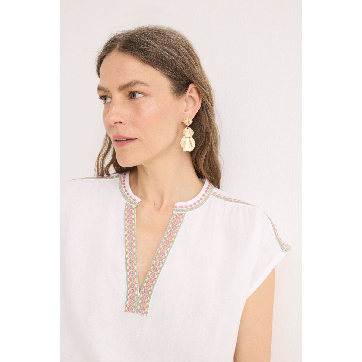 CORTEFIEL - Blusa 100% Algodón Mujer Cortefiel