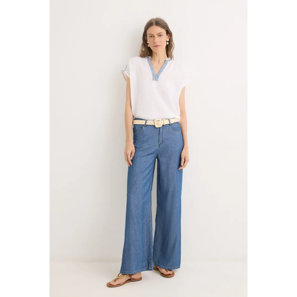 CORTEFIEL - Blusa 100% Algodón Mujer Cortefiel