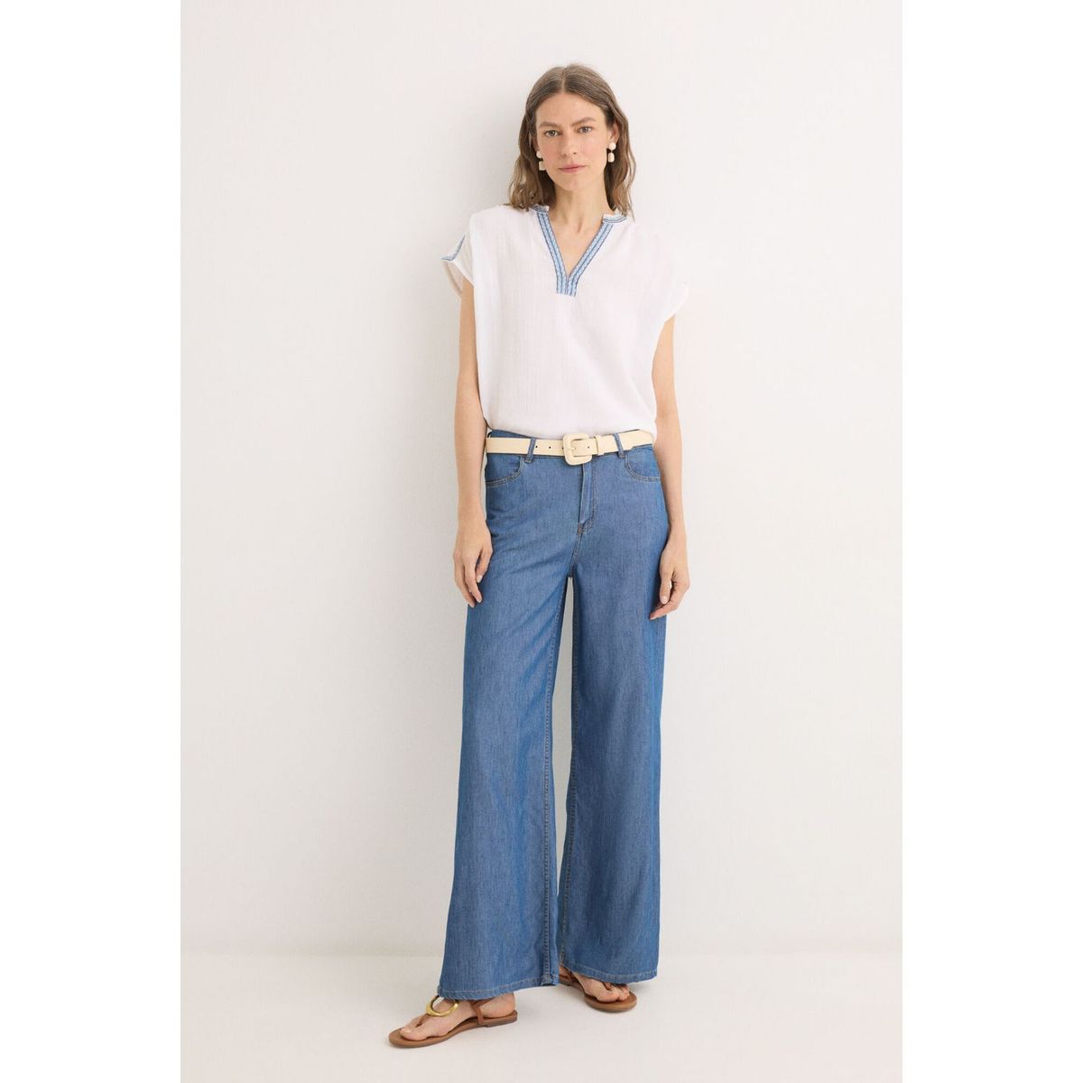 CORTEFIEL - Blusa 100% Algodón Mujer Cortefiel