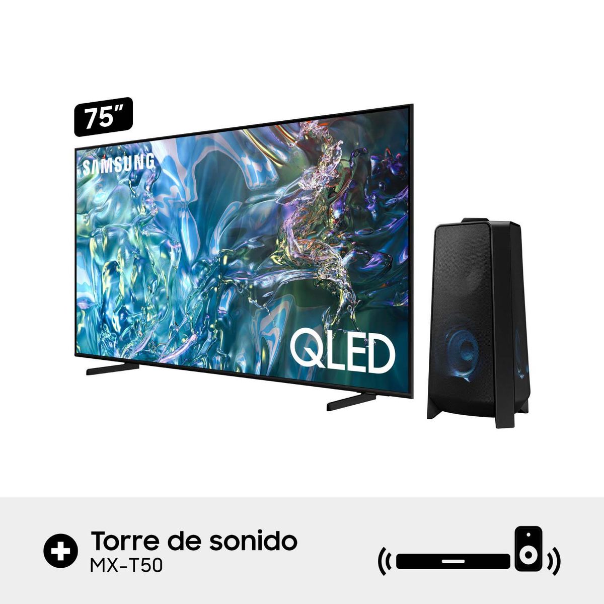 SAMSUNG - Televisor Samsung 75'' QLED 4K Q60D Tizen Os Smart Tv (2024) + Soundtower T50