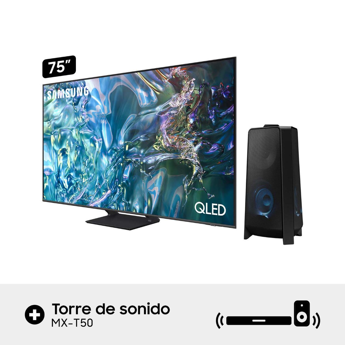 SAMSUNG - Televisor Samsung 75'' QLED 4K Q65D Tizen Os Smart Tv (2024) + Soundtower T50