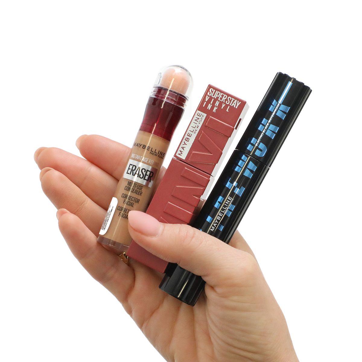 MAYBELLINE - Set Electroblack Firework + Vinyl Tono Lippy + Corrector Tono Medium