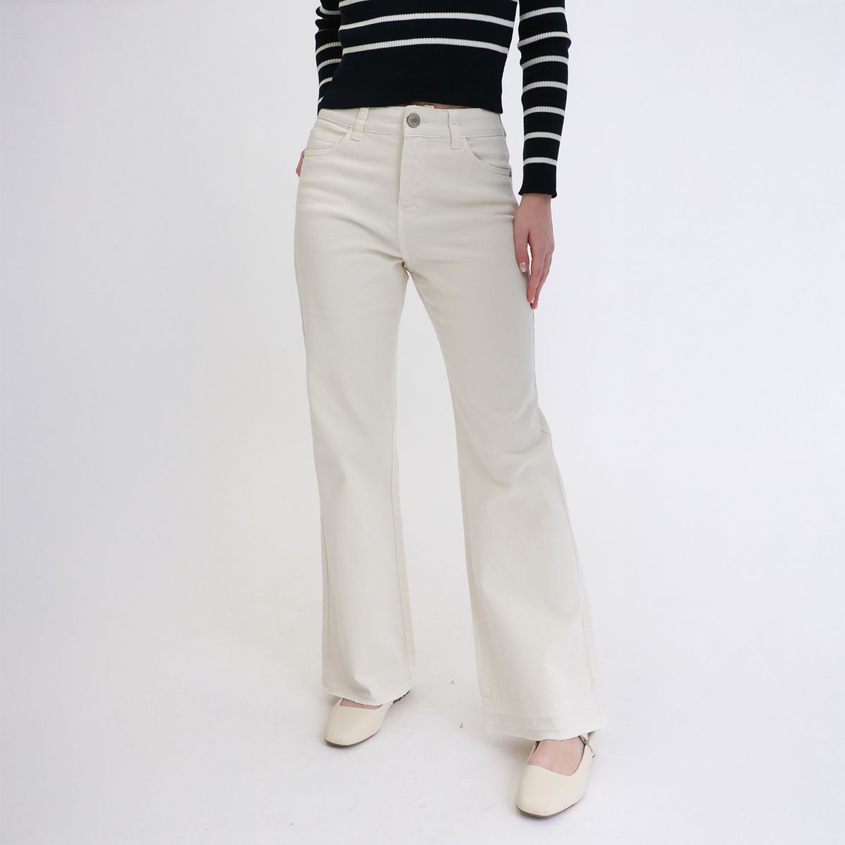 AMERICAN ABBEY - Pantalon Flare Color