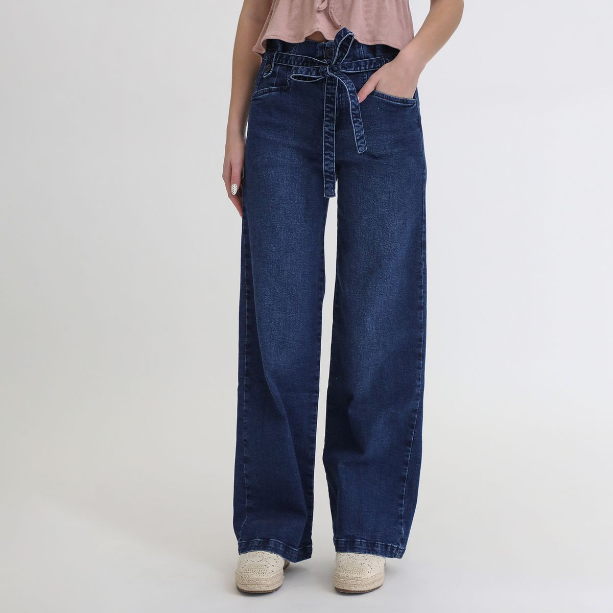 AMERICAN ABBEY - Jean Wide Leg Cinturon