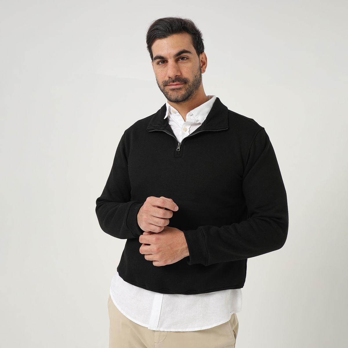 BASEMENT - Poleron Con Cierre Hombre