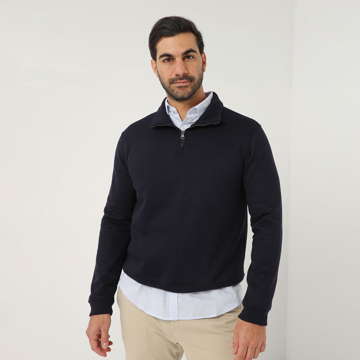 BASEMENT - Poleron Con Cierre Hombre