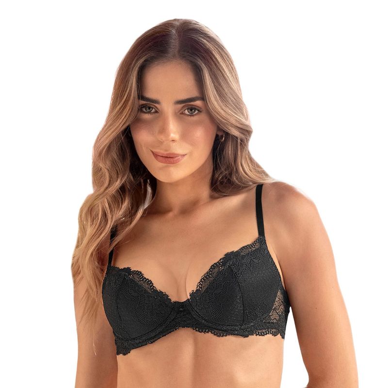 LEONISA - Brasier Media Copa Con Detalles De Encaje En Escote Y Espalda