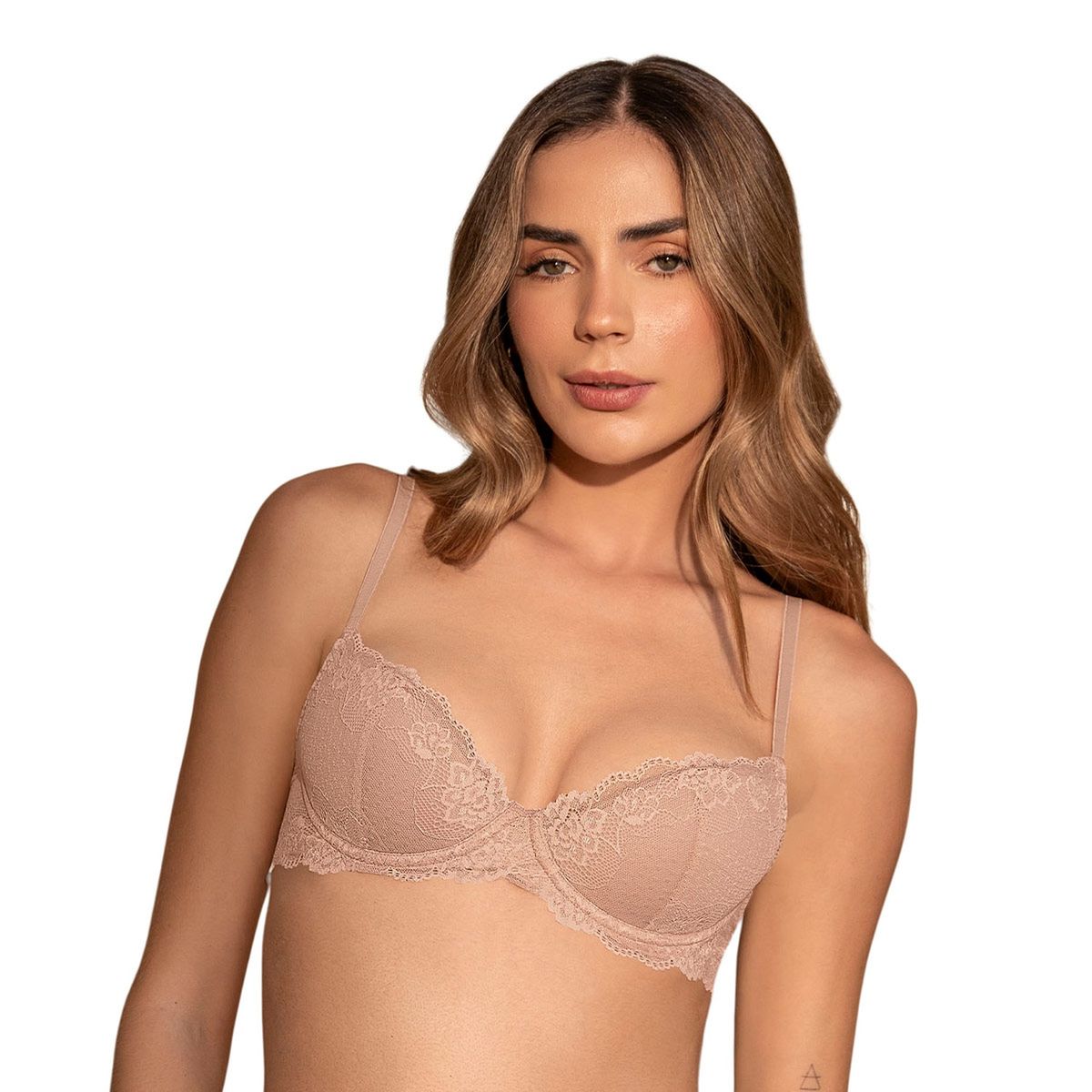 LEONISA - Brasier Media Copa Con Detalles De Encaje En Escote Y Espalda