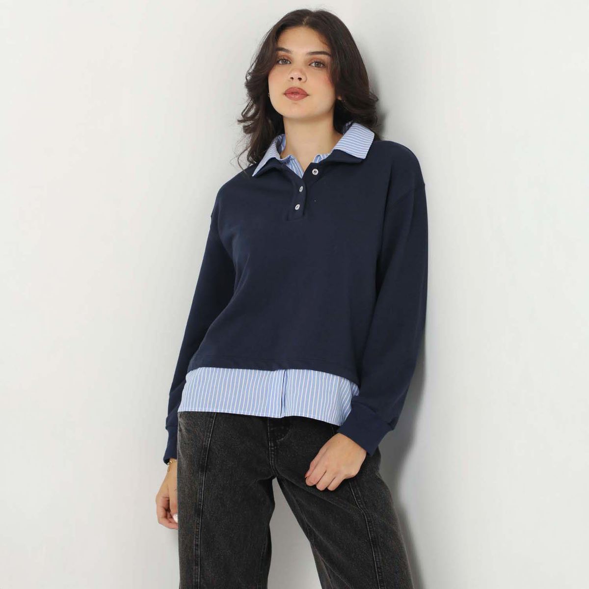 SYBILLA - Poleron Casual Mujer Sybilla