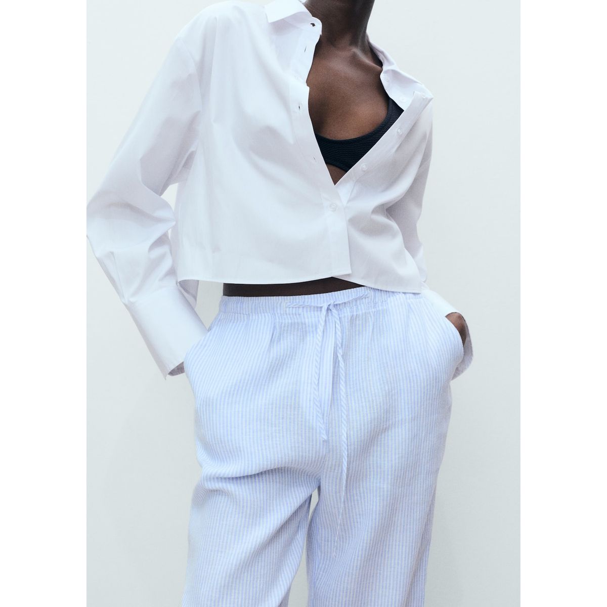 MANGO - Pantalón De Lino Casual Mujer Mango