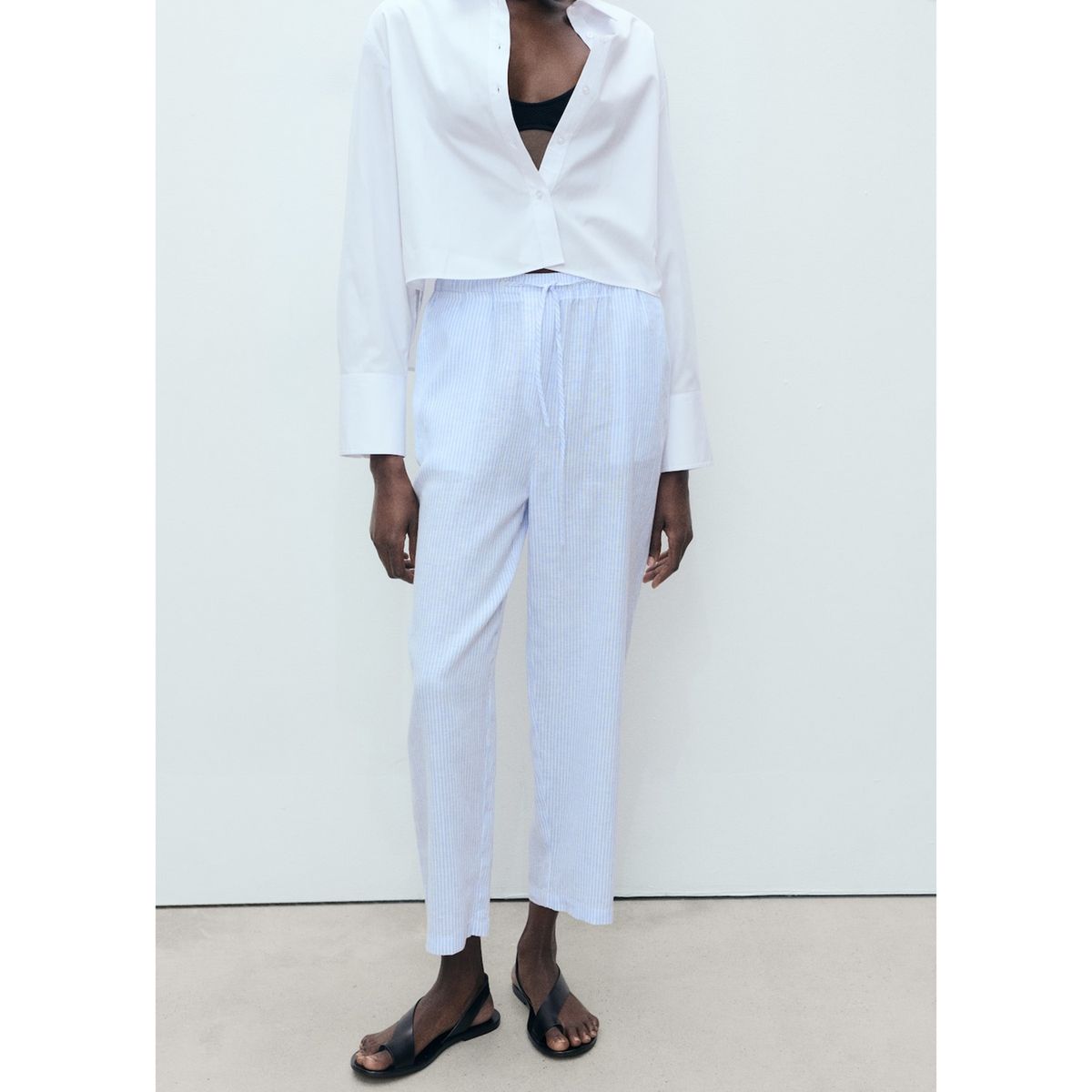 MANGO - Pantalón De Lino Casual Mujer Mango