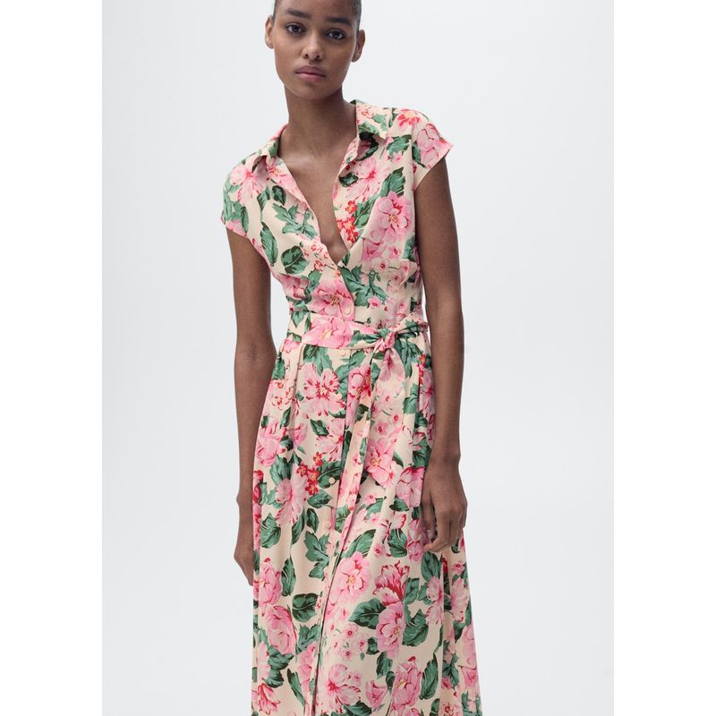 MANGO - Vestido Largo Casual Mujer Mango