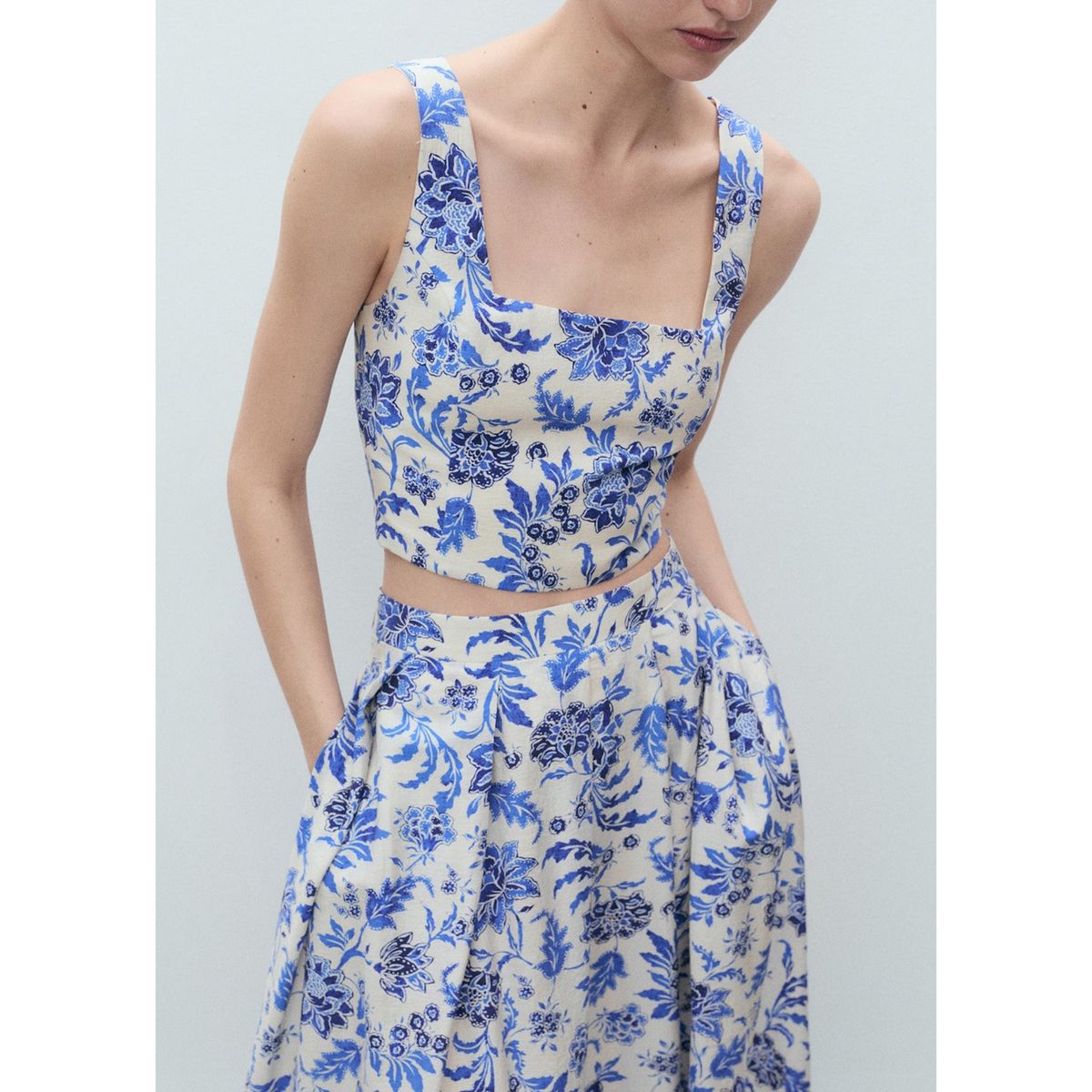 MANGO - Falda Larga Casual Mujer Mango