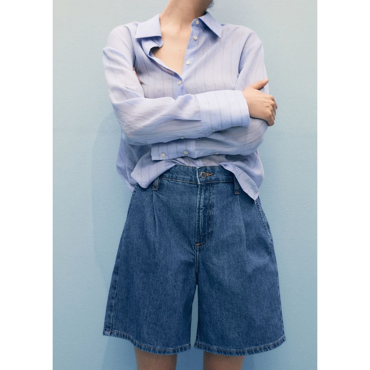 MANGO - Bermuda Casual Mujer Mango