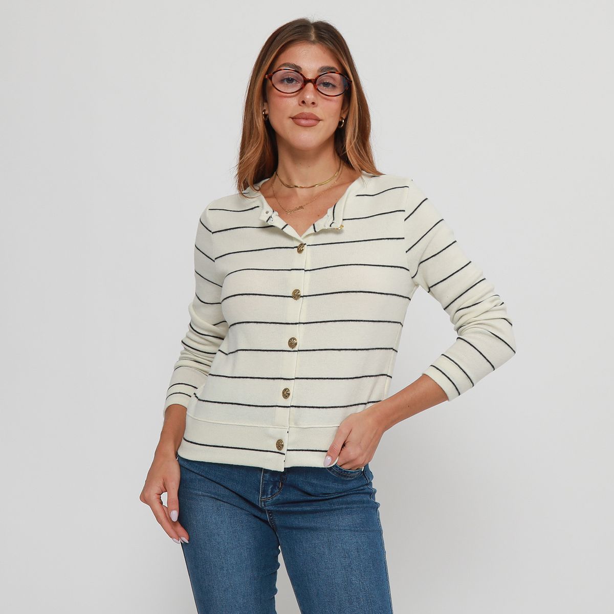 ELLE - Cardigan Casual Mujer Elle