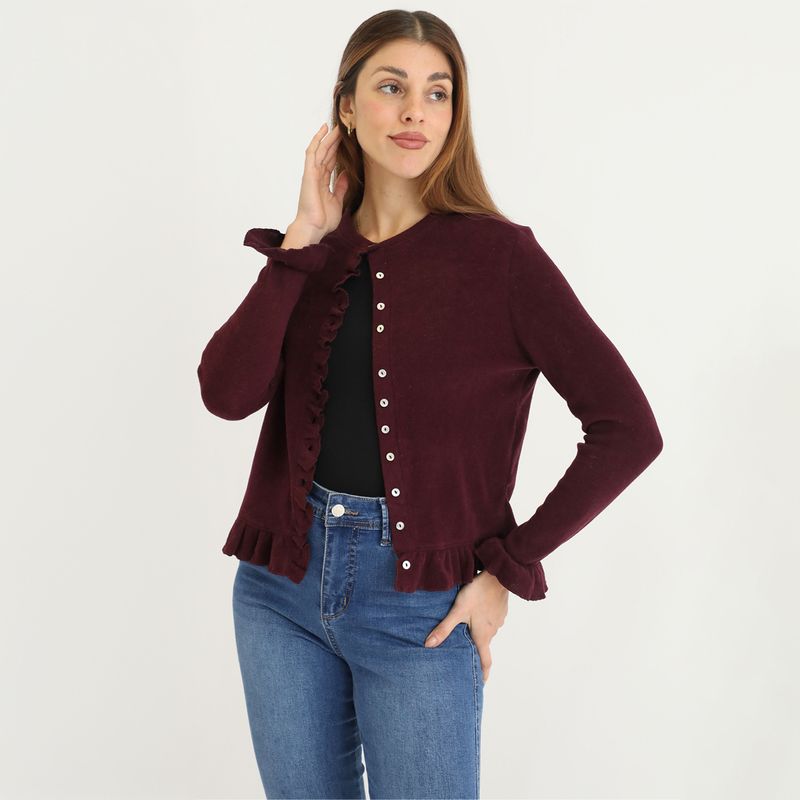 ELLE - Cardigan Casual Mujer Elle
