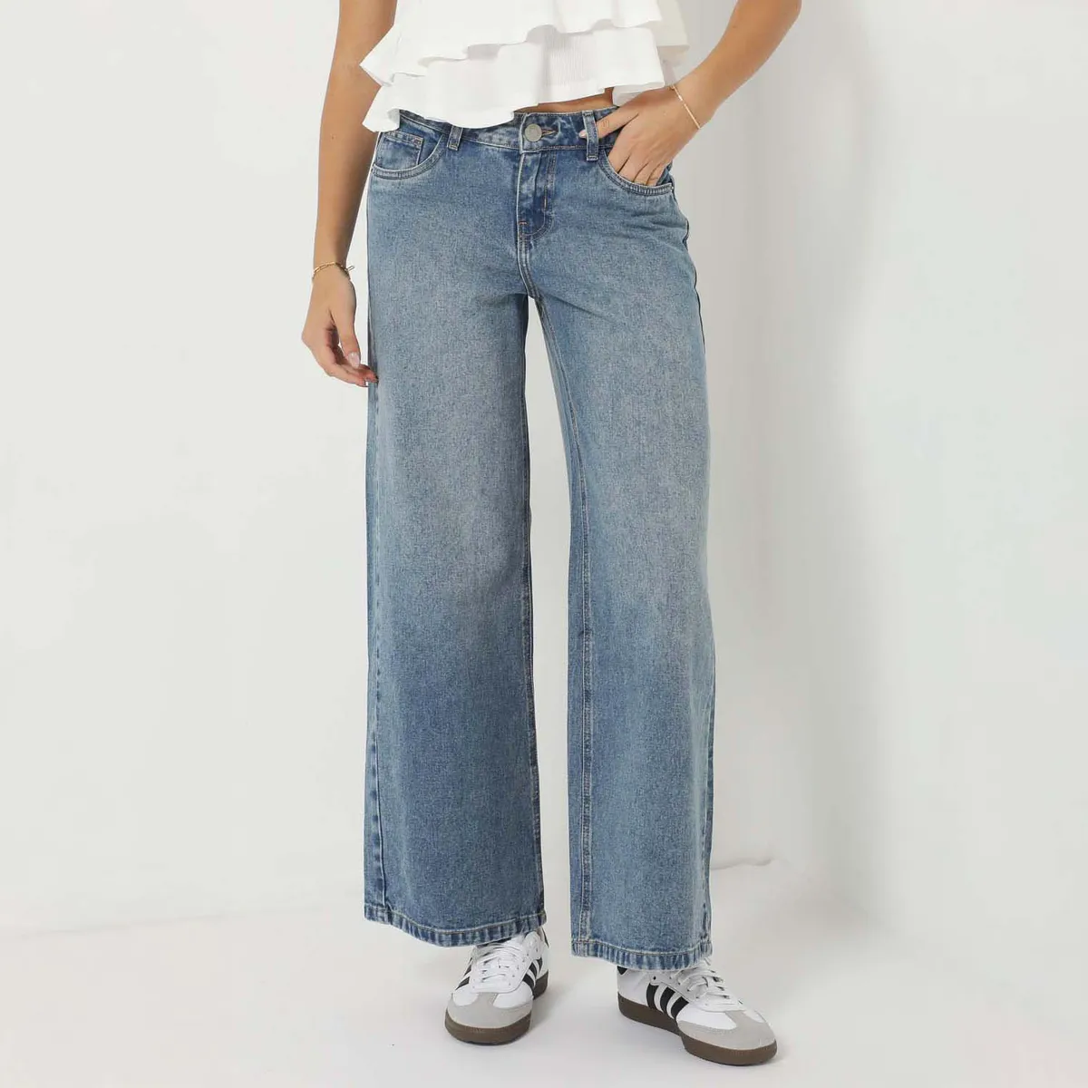 DENIMLAB - Jean Wide Leg Tiro Bajo Mujer Denimlab