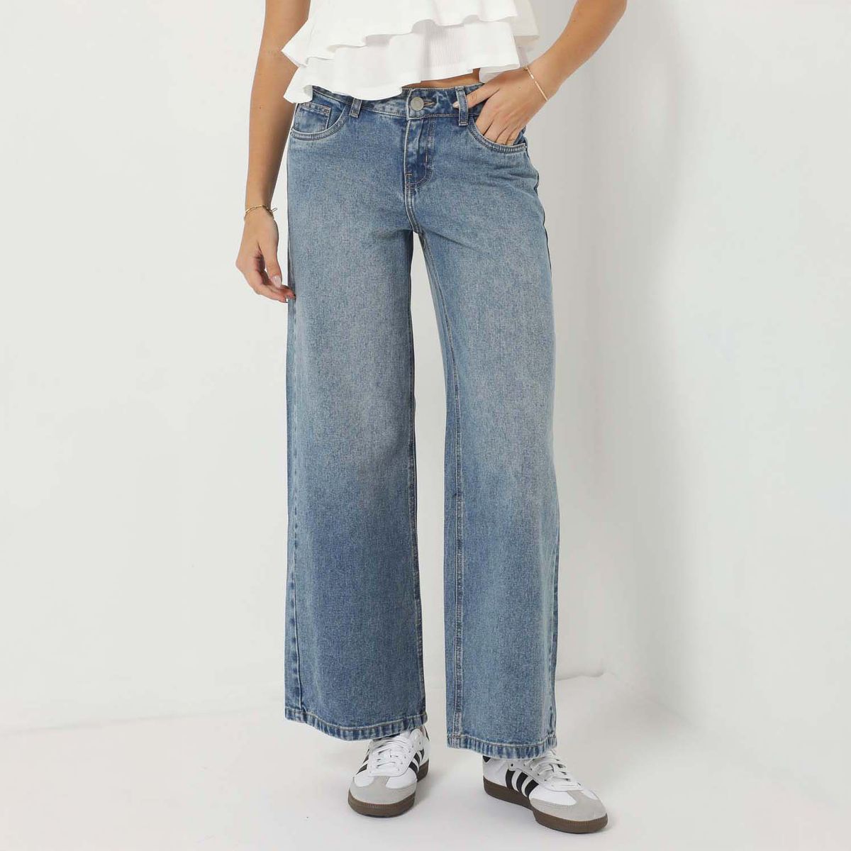 DENIMLAB - Jean Wide Leg Tiro Bajo Mujer Denimlab