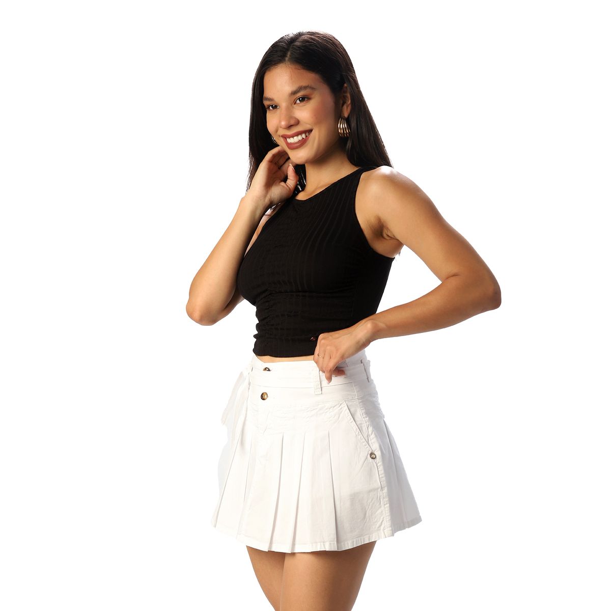 FORDAN JEANS - Falda Short Con Tableros Cod3925