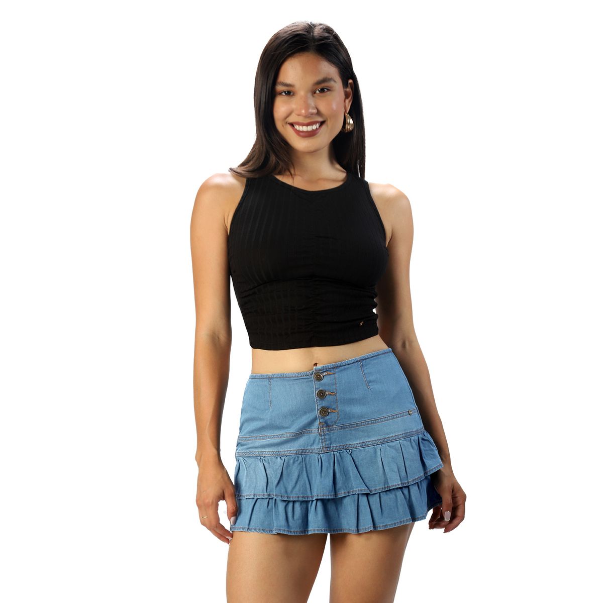 FORDAN JEANS - Falda Short Con Bobos Cod3918