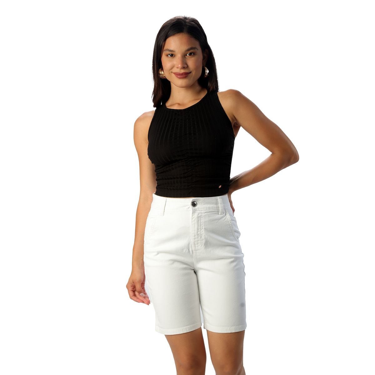 FORDAN JEANS - Bermuda C/secreta Bordada Cod3920.