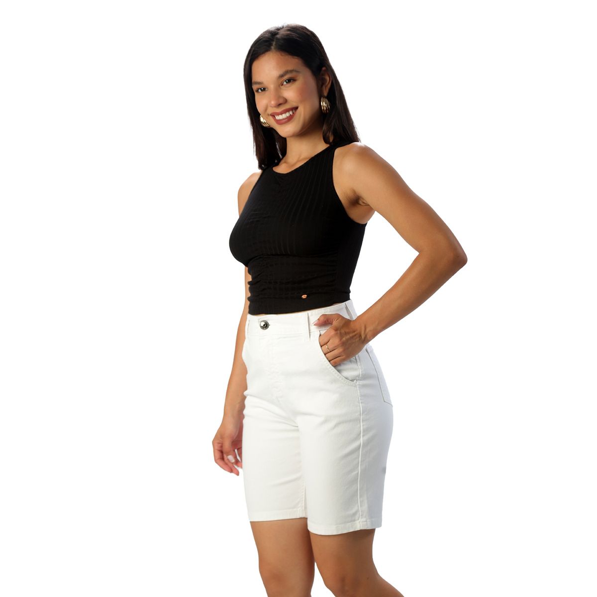 FORDAN JEANS - Bermuda C/secreta Bordada Cod3920.