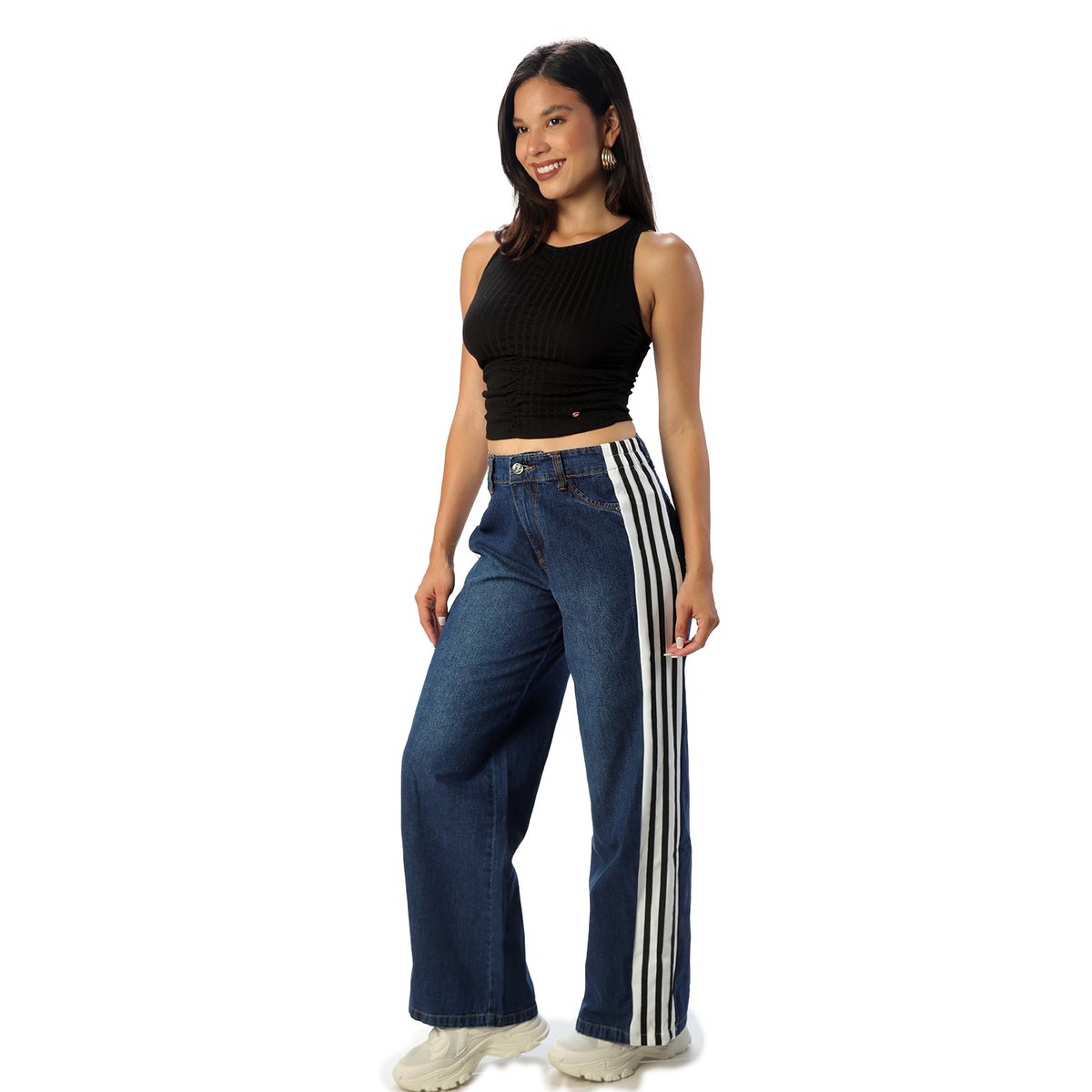 FORDAN JEANS - Pantalon Franja En Costados Cod3893