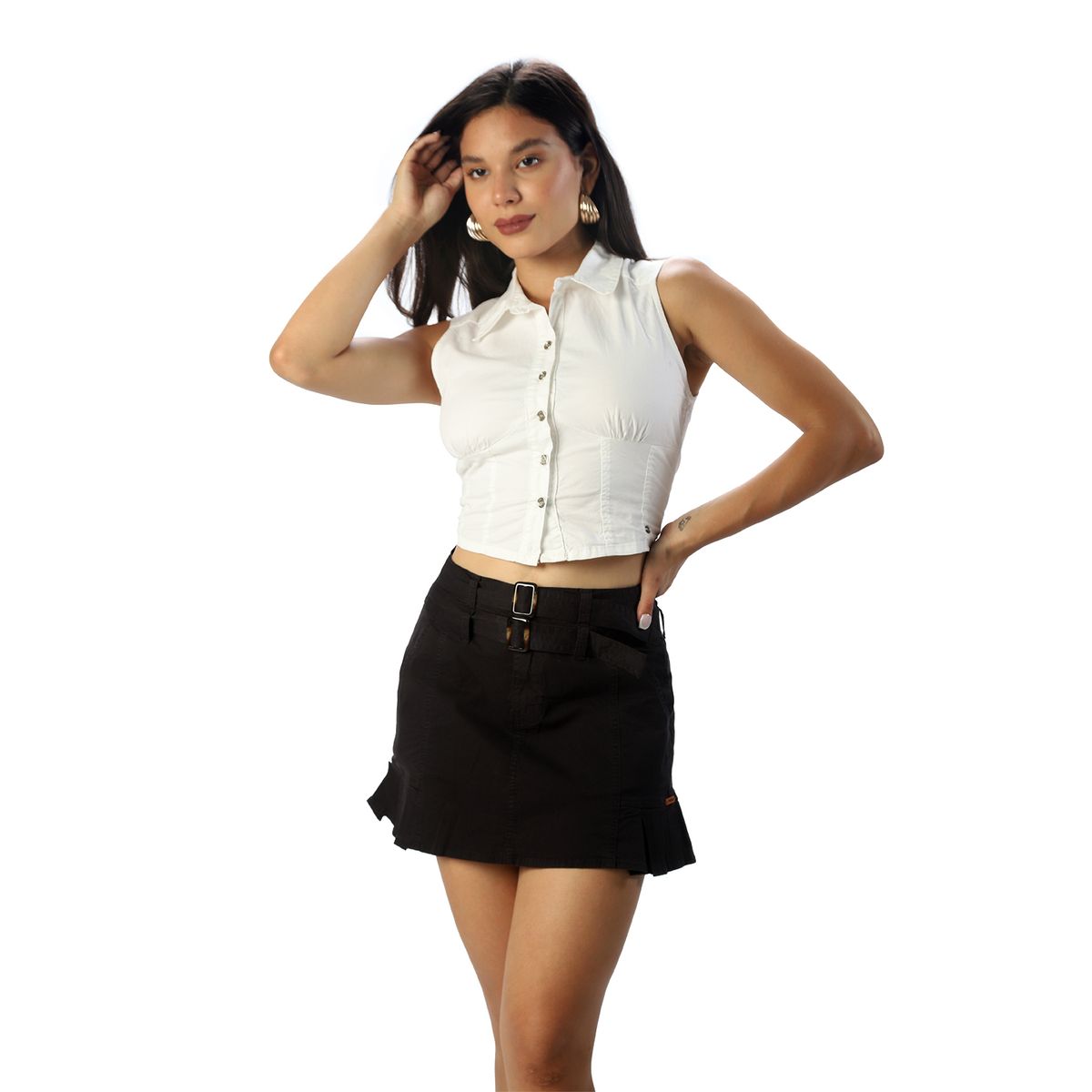 FORDAN JEANS - Falda Short Doble Correa Cod3898