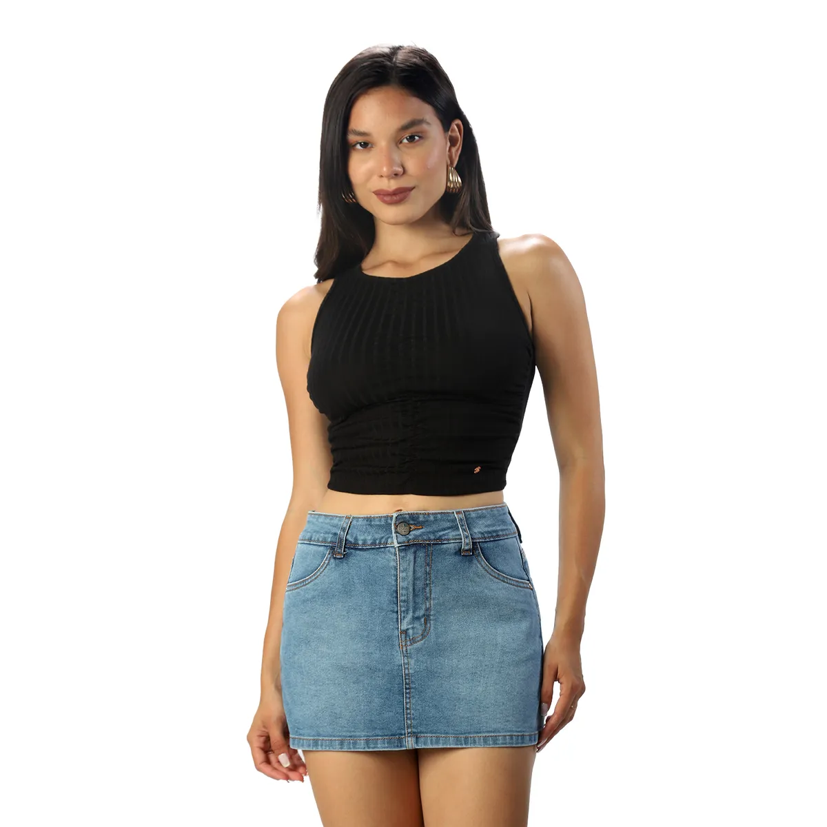 FORDAN JEANS - Falda Short Bolsill.parche Cod3906