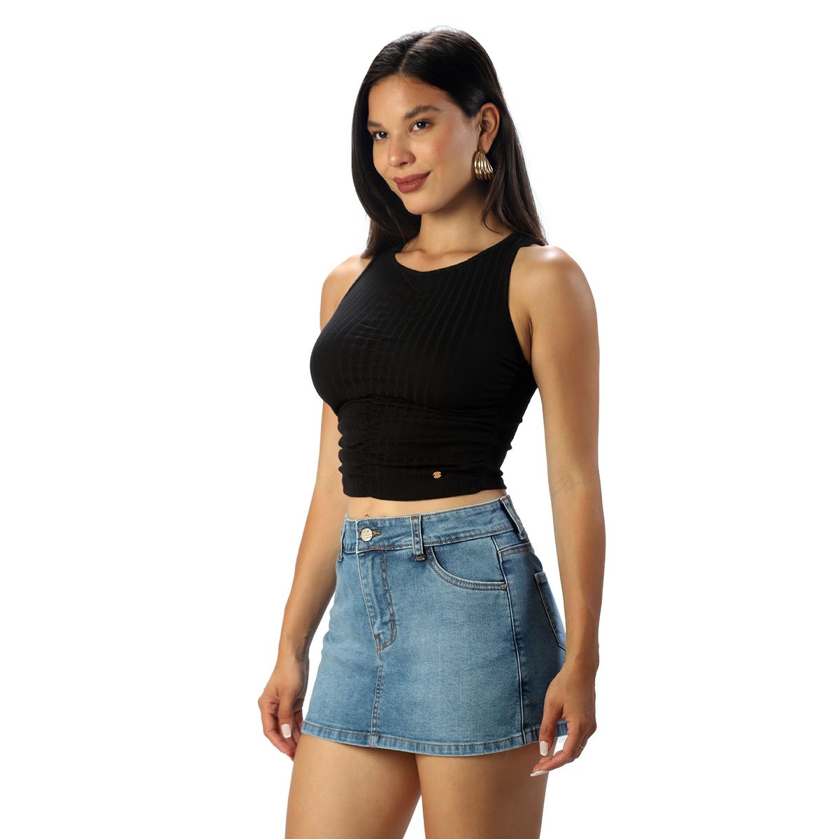 FORDAN JEANS - Falda Short Bolsill.parche Cod3906