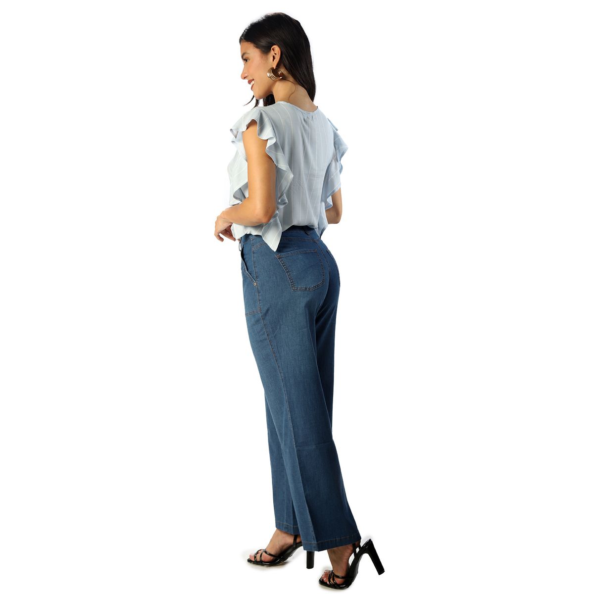 FORDAN JEANS - Pantalon Wide Leg Bolsillo Cod3909.