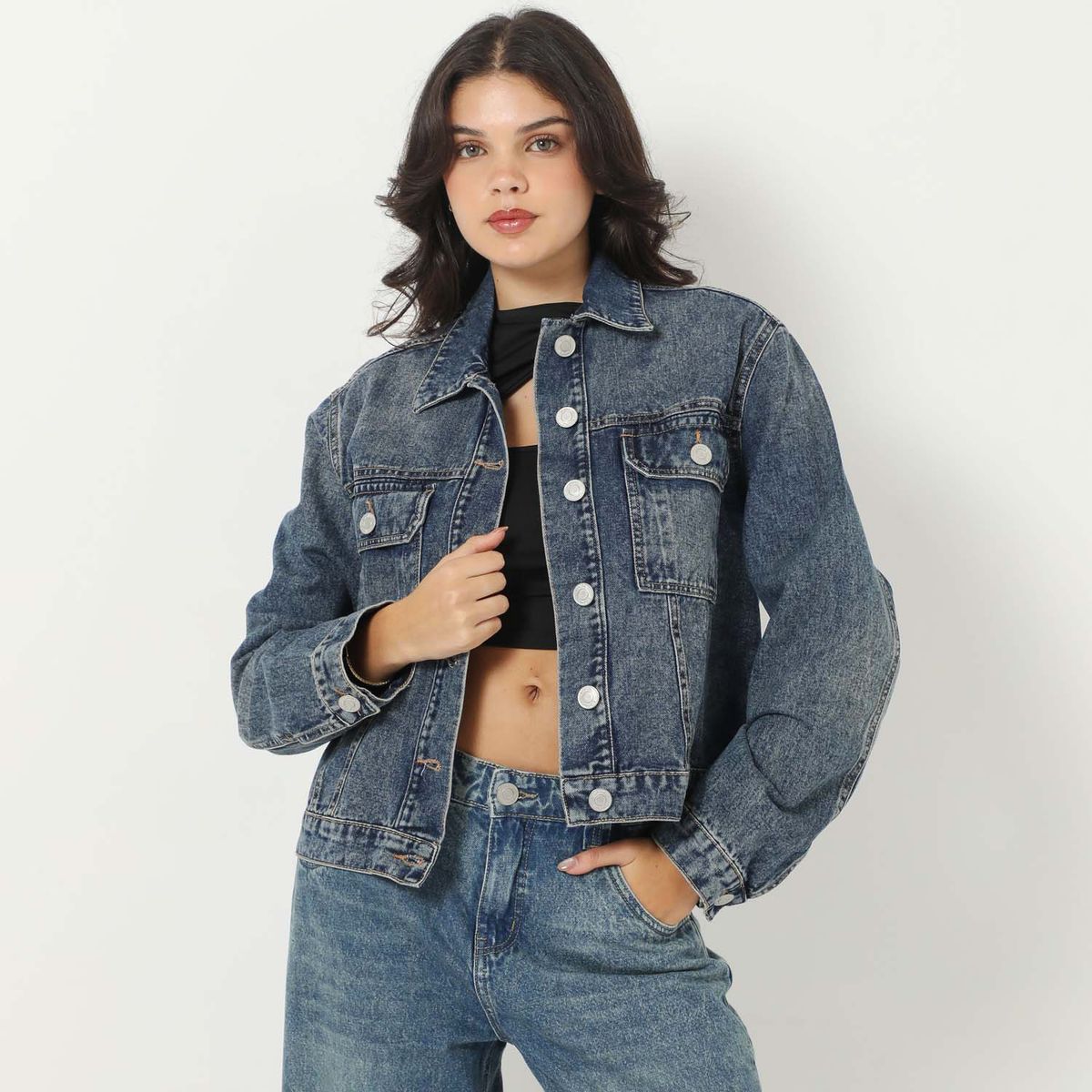 SYBILLA - Casaca Denim Mujer Sybilla