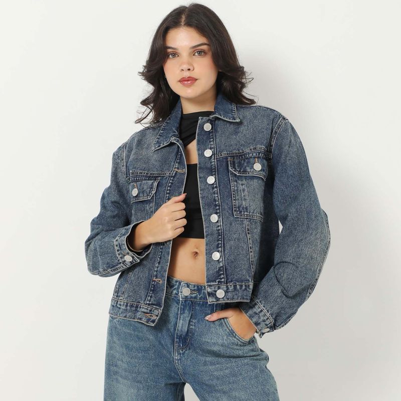 SYBILLA - Casaca Denim Mujer Sybilla