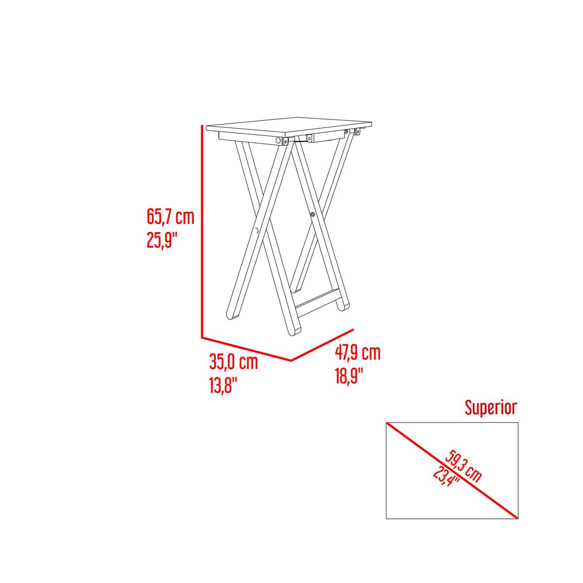 TUHOME - Mesa Plegable Otis Fresno