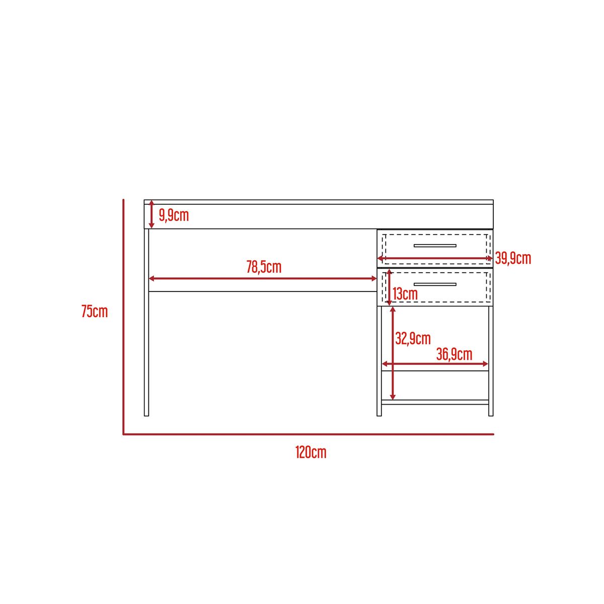 TUHOME - Escritorio Recto Hazel Duna