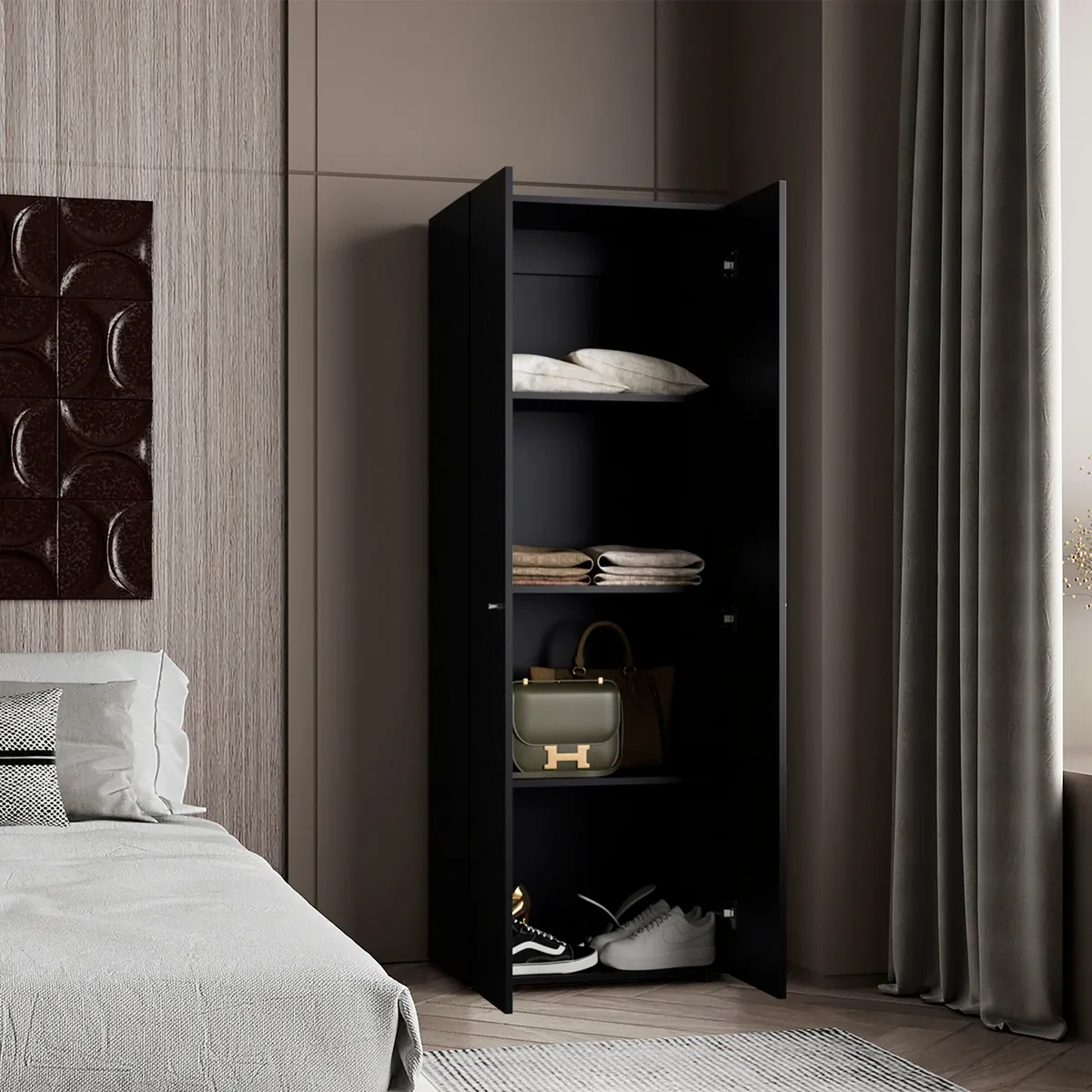 TUHOME - Ropero 2 Puertas Tuhome Fresno