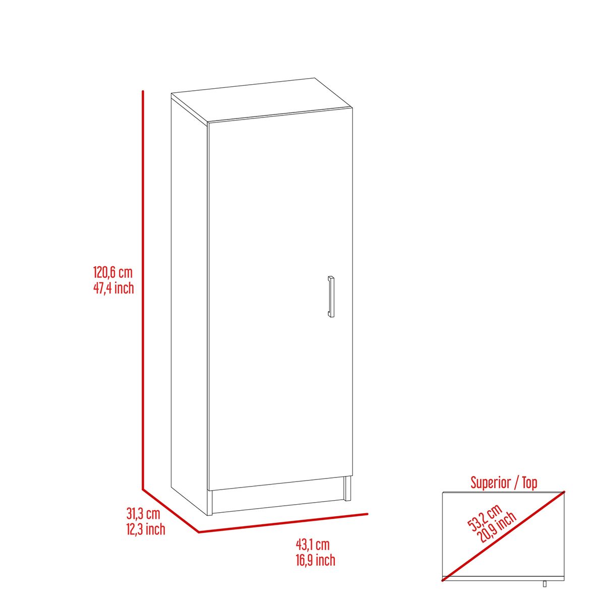 TUHOME - Alacena Belleria 1puerta Blanc