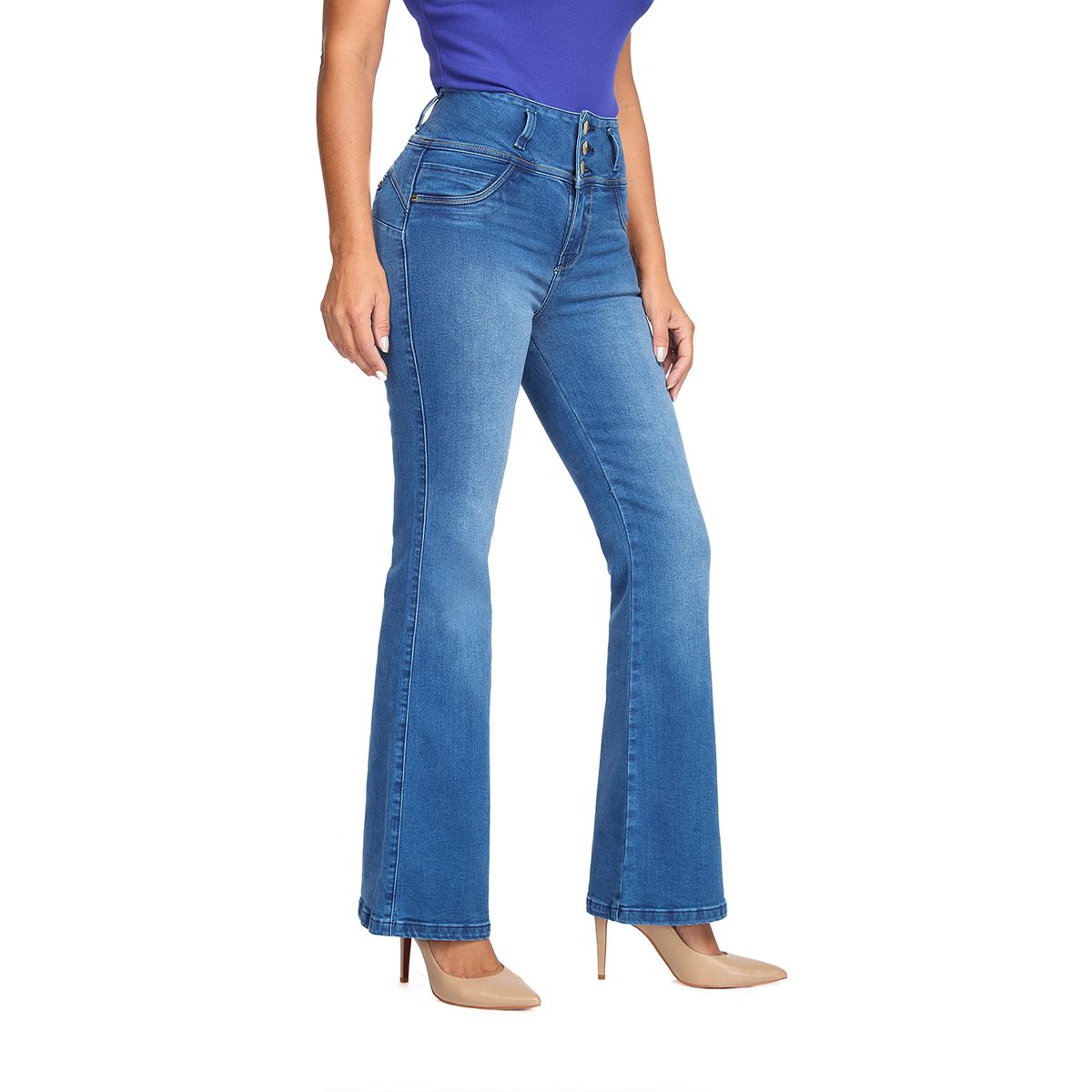 VRP BY VIVIANA RIVAS PLATA - Jean Flare Tiro Alto Mujer Vrp By Viviana Rivas Plata