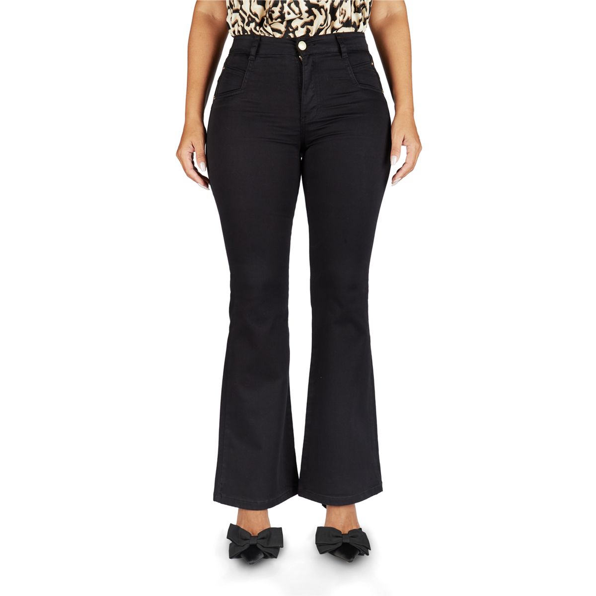 VRP BY VIVIANA RIVAS PLATA - Pantalón Flare Tiro Alto Mujer Vrp By Viviana Rivas Plata