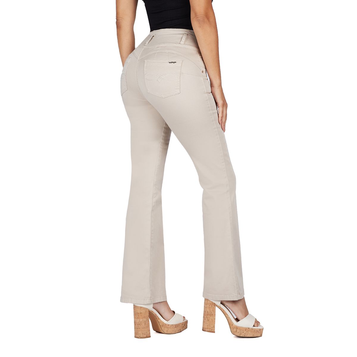 VRP BY VIVIANA RIVAS PLATA - Pantalón Flare Tiro Alto Mujer Vrp By Viviana Rivas Plata
