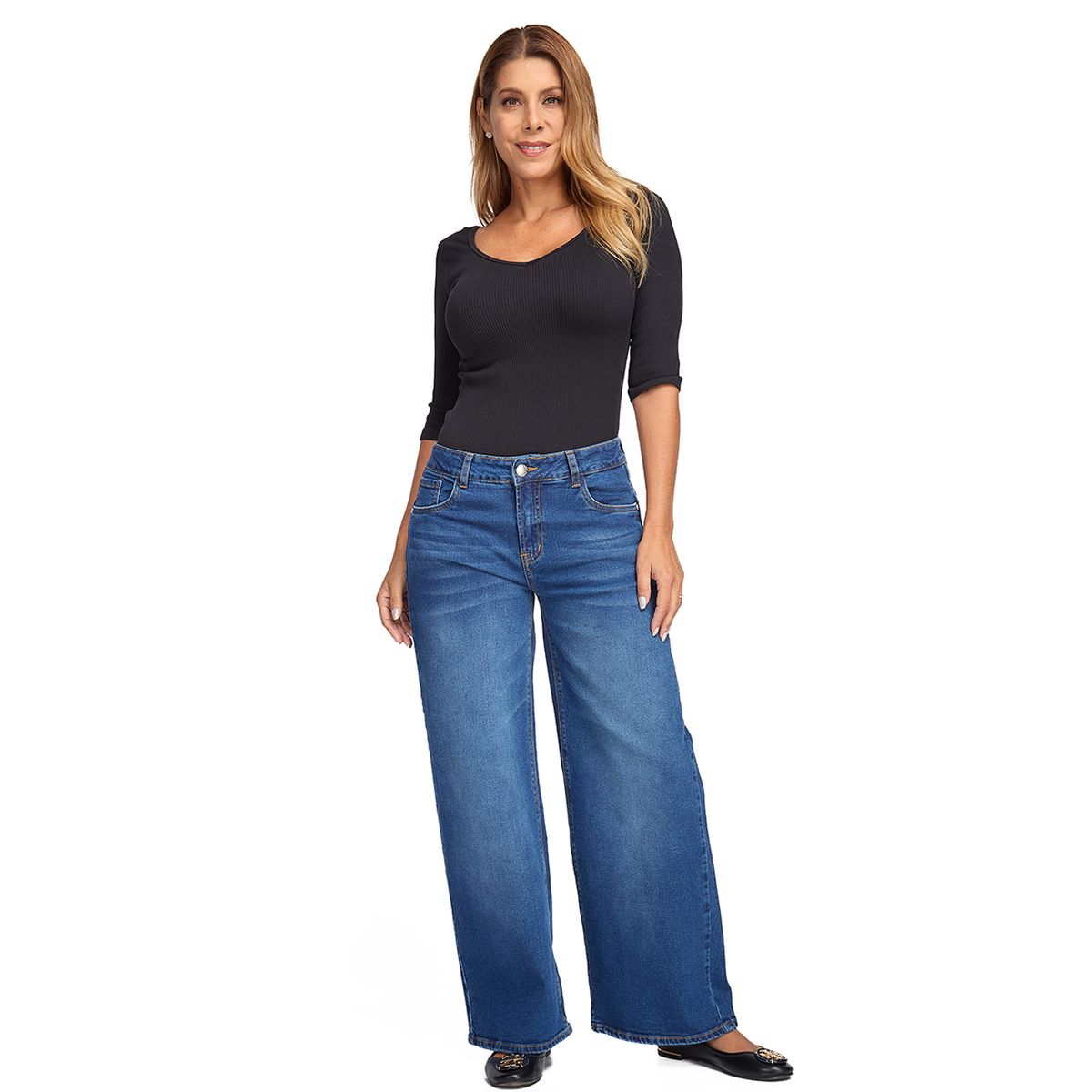 VRP BY VIVIANA RIVAS PLATA - Jean Wide Leg Tiro Medio Mujer Vrp By Vivina Rivas Plata