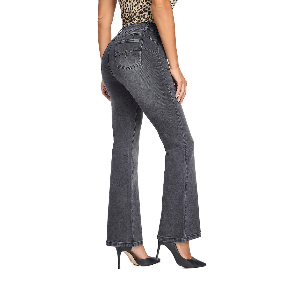 VRP BY VIVIANA RIVAS PLATA - Jean Flare Tiro Alto Mujer Vrp By Vivina Rivas Plata