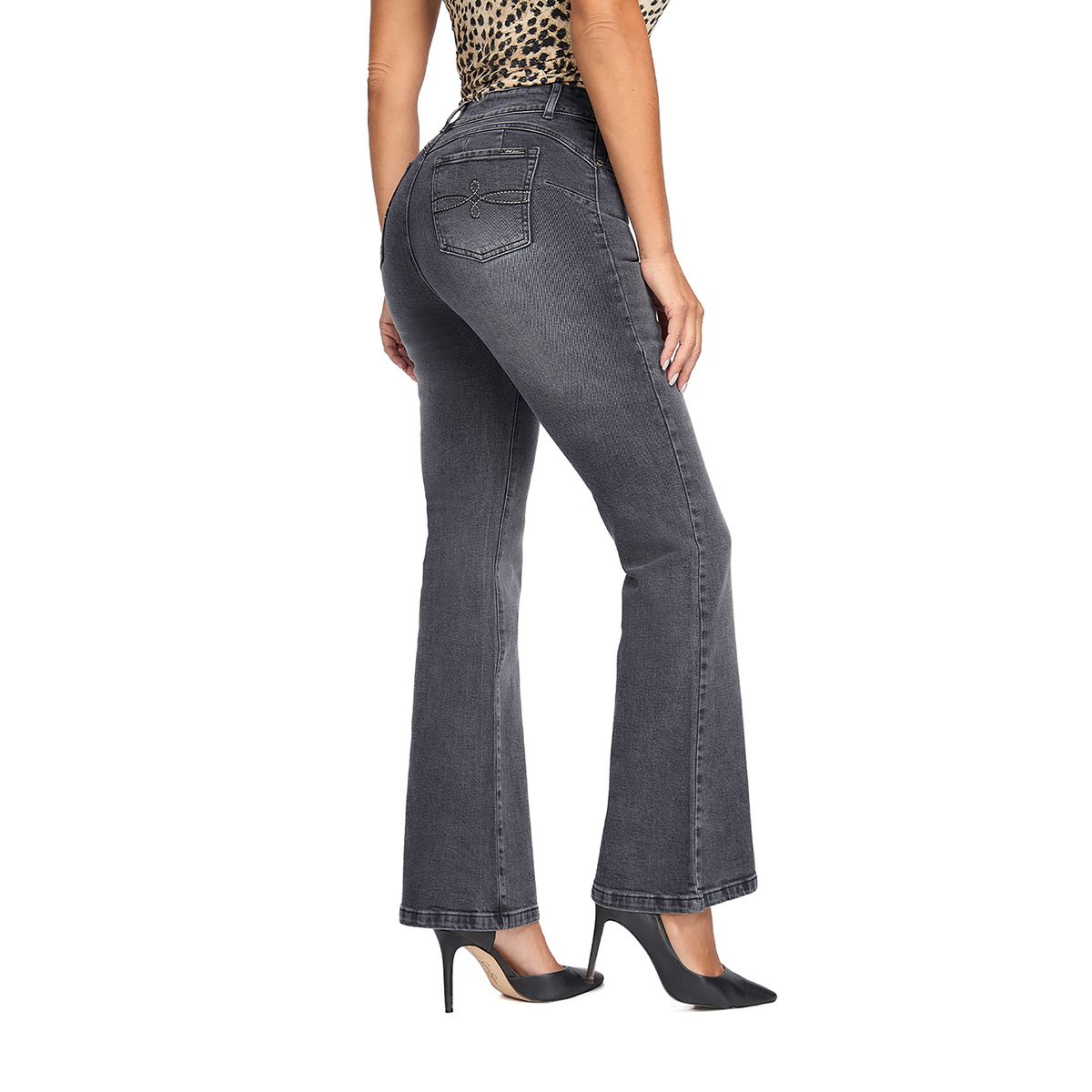 VRP BY VIVIANA RIVAS PLATA - Jean Flare Tiro Alto Mujer Vrp By Vivina Rivas Plata