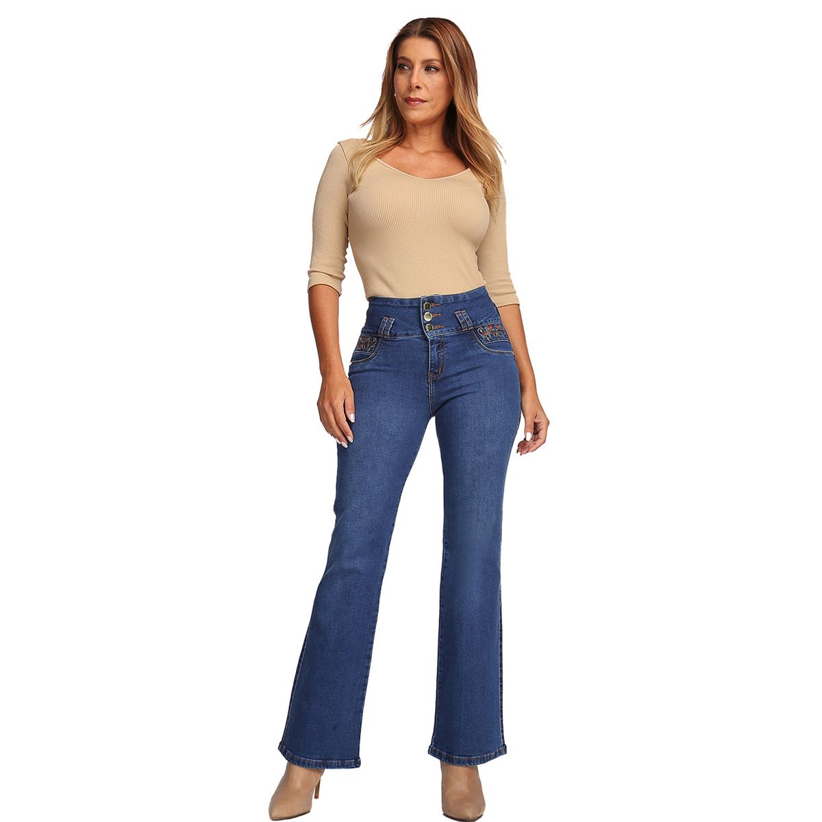 VRP BY VIVIANA RIVAS PLATA - Jean Boot Cut Tiro Alto Mujer Vrp By Vivina Rivas Plata