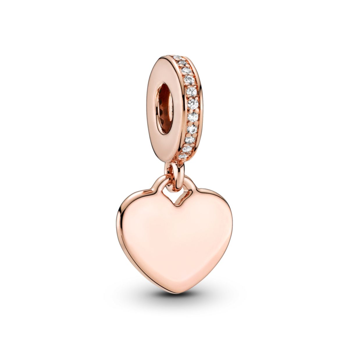 PANDORA - Charm Colgante Etiqueta De Corazón Para Grabar