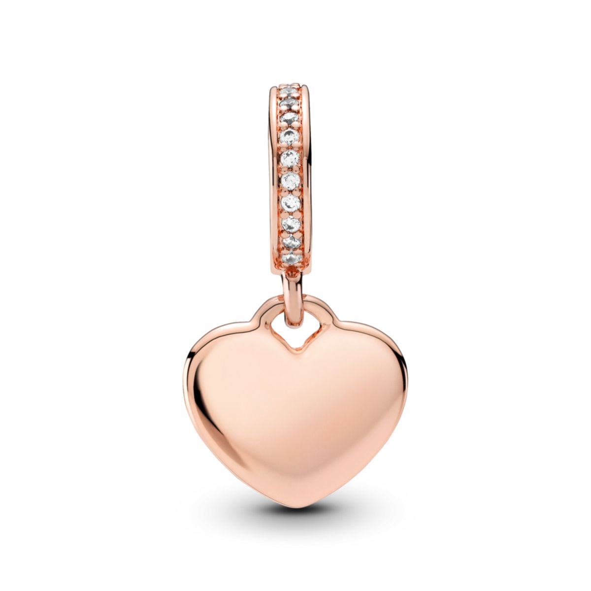 PANDORA - Charm Colgante Etiqueta De Corazón Para Grabar