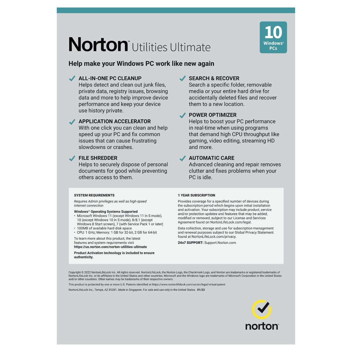 NORTON - Norton Utilities Ultimate 10 Dispositivos