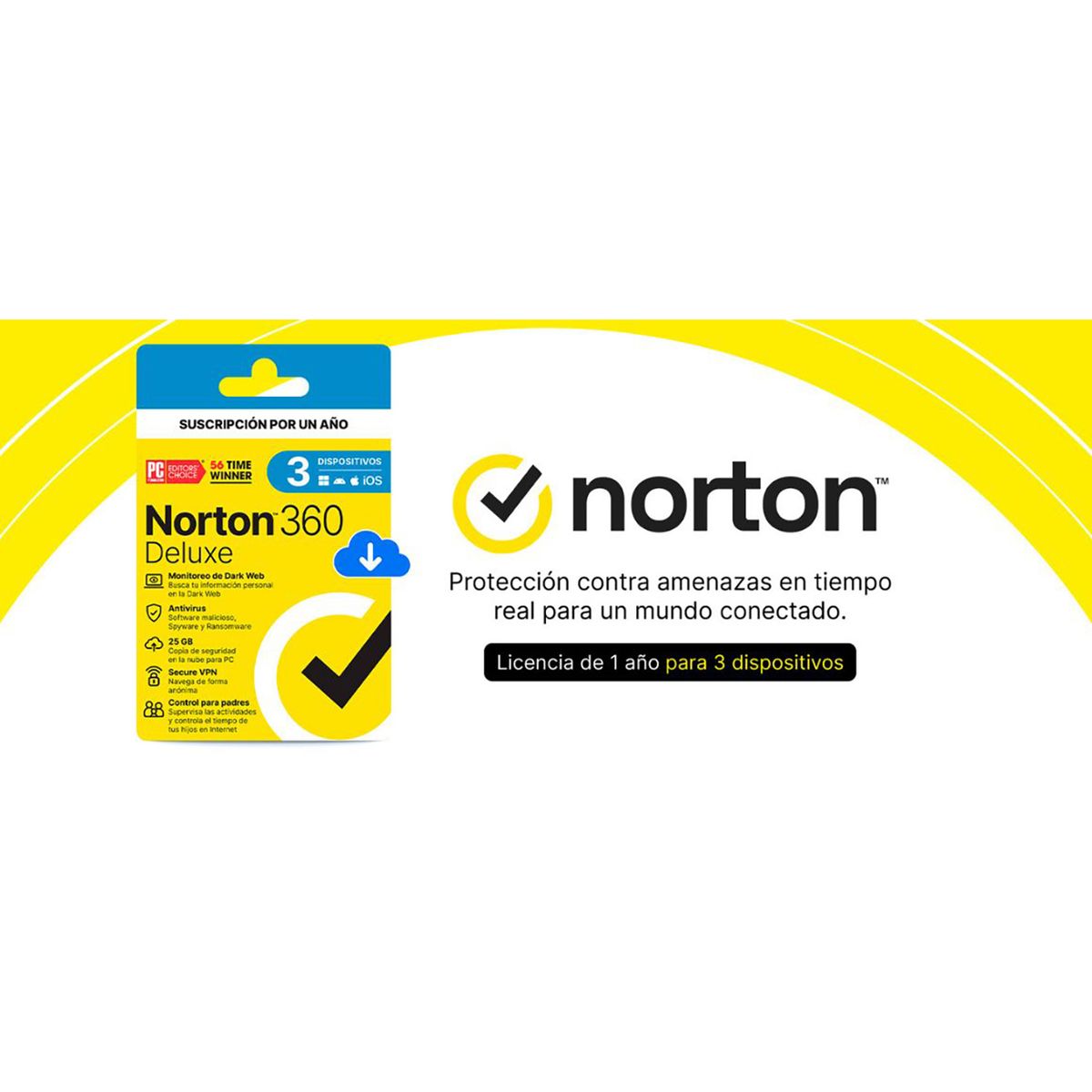 NORTON - Norton 360 Deluxe 3 Dispositivos 25gb