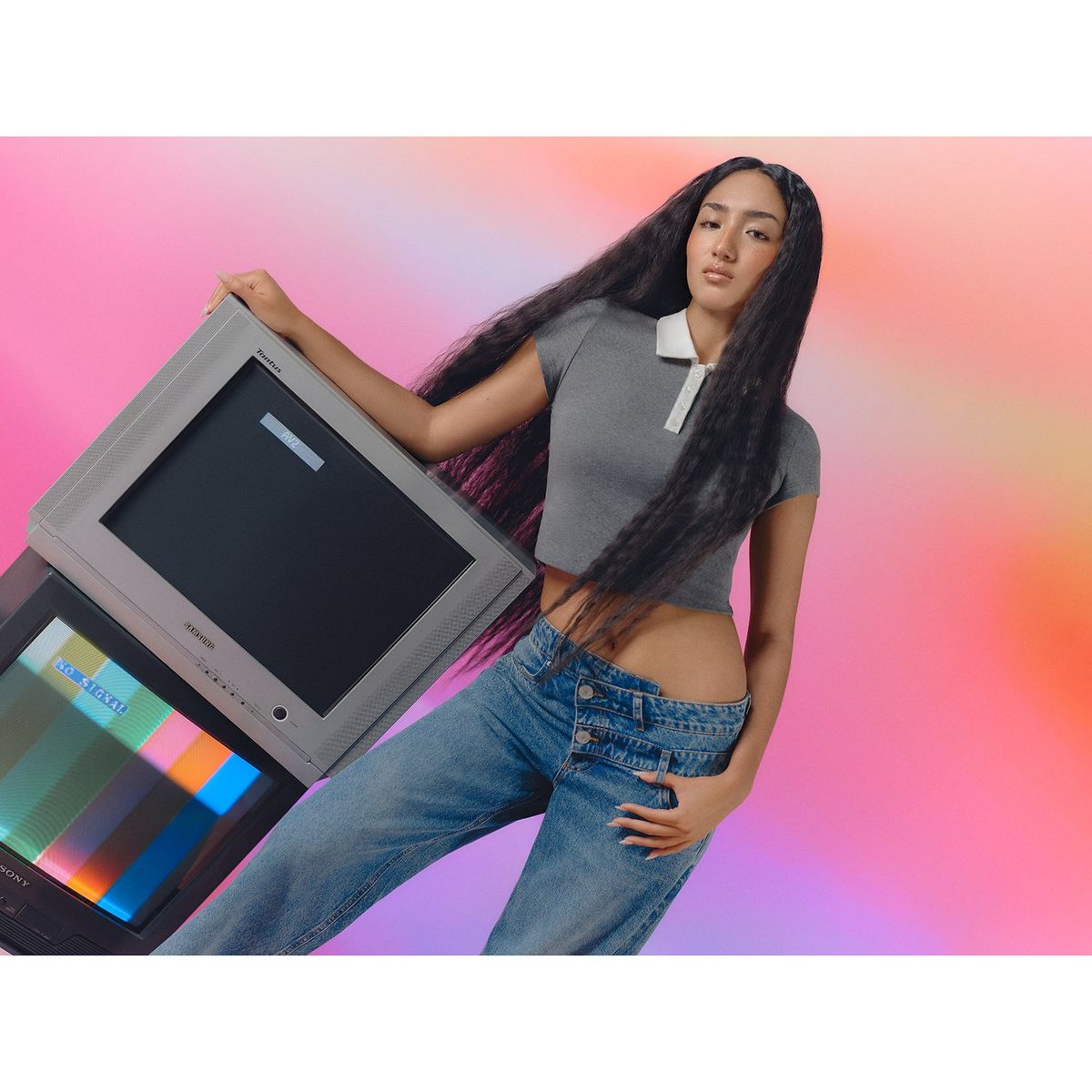 DENIMLAB - Jean Wide Leg Pretina Doble Cruzada